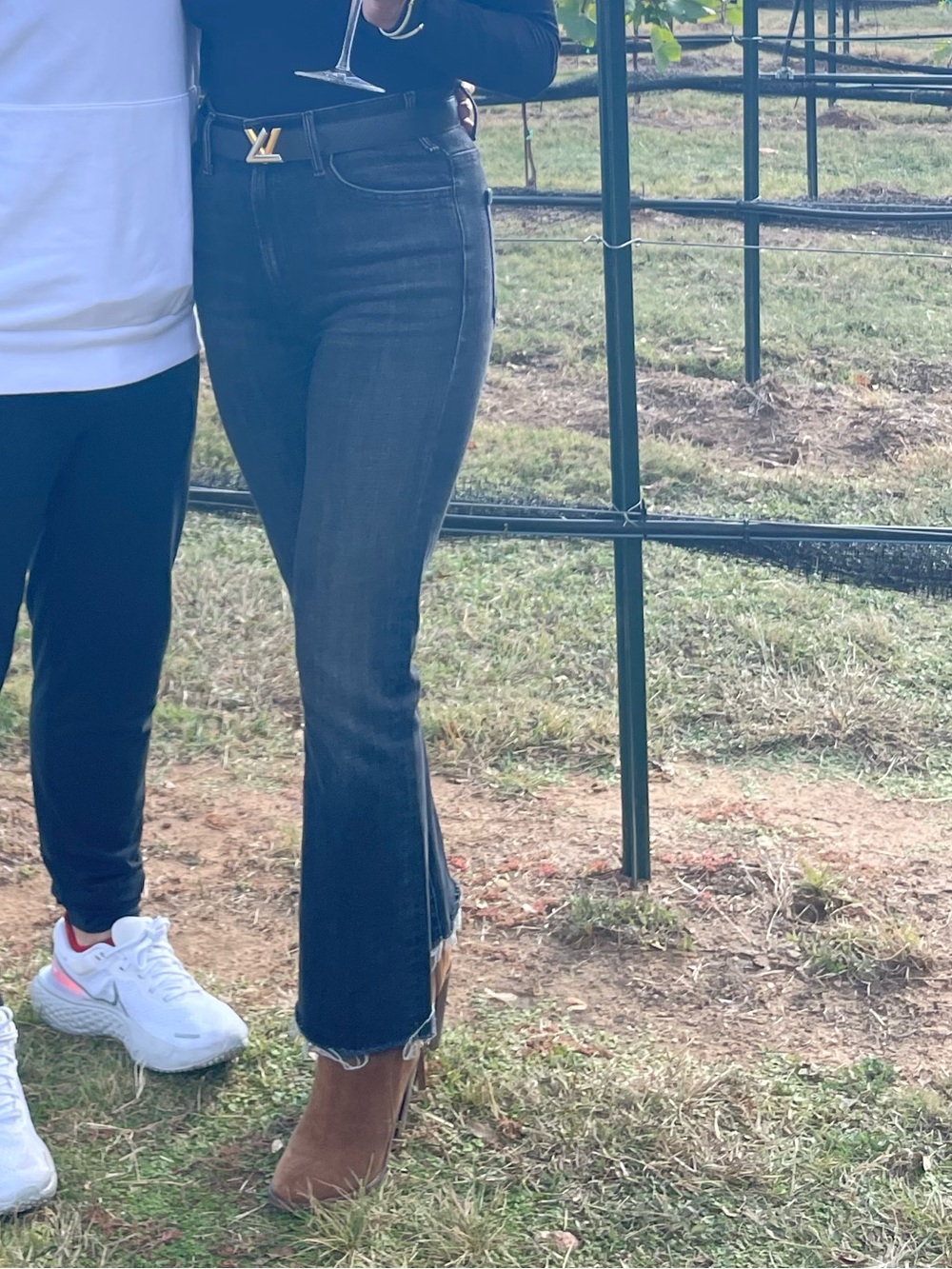 MOTHER Black The Hustler High Waist Ankle Bootcut Jeans